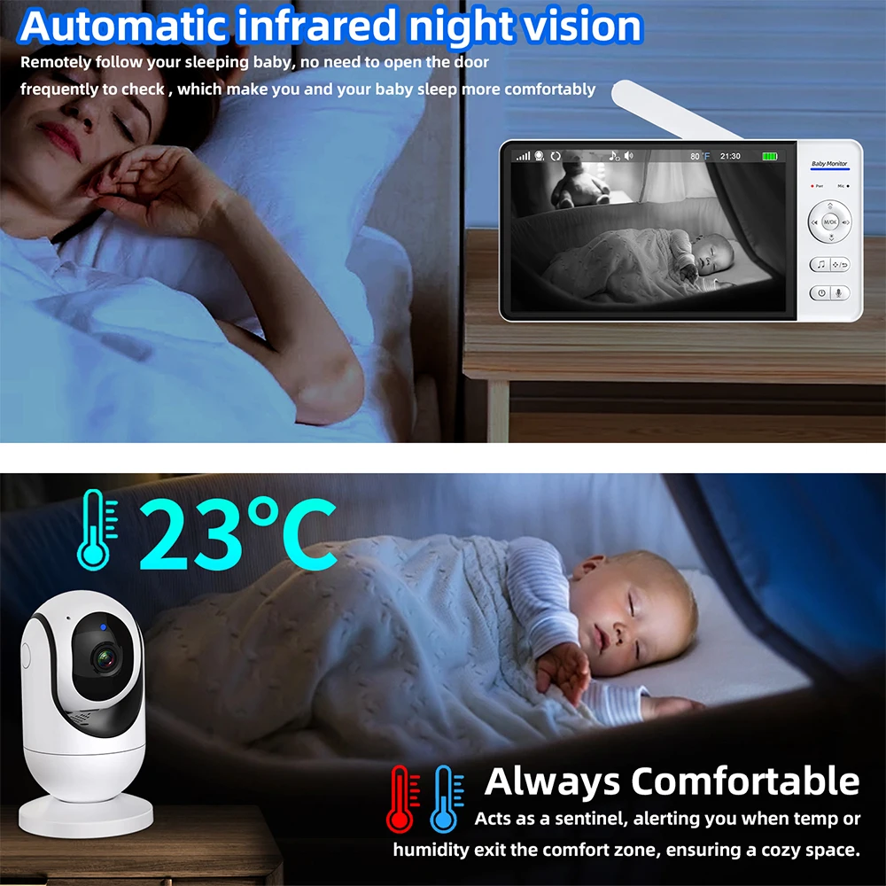 No WiFi 7 Inch Baby Monitor 2- - đánh giá và giá Home Cinema Wireless