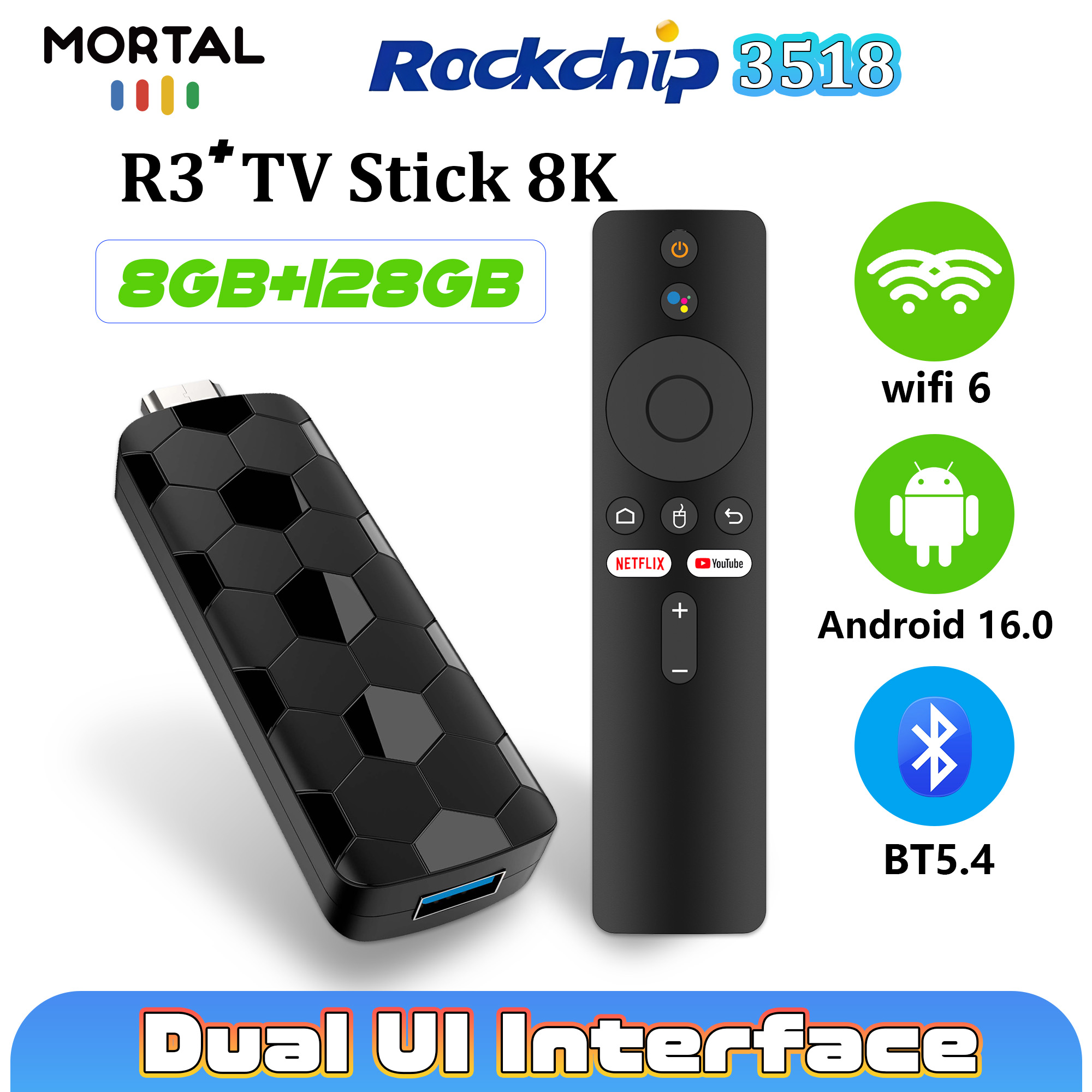 Mortal R3+ TV Stick Android 16 - đánh giá và giá Home Cinema Tv