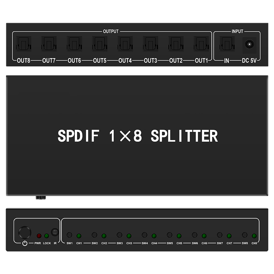 Optical Audio Splitter,1 in 8  - đánh giá và giá Audio Home Cinema